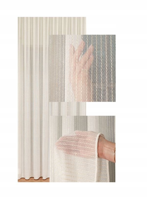 Záclona Krém se zlatou nití Praktická kvalita S páskou na žabky 230x160