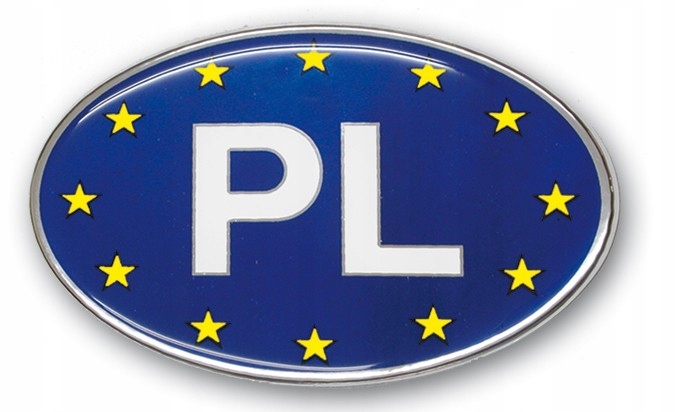 

Naklejka Na Samochód granatowa Pl w elipsie Ue