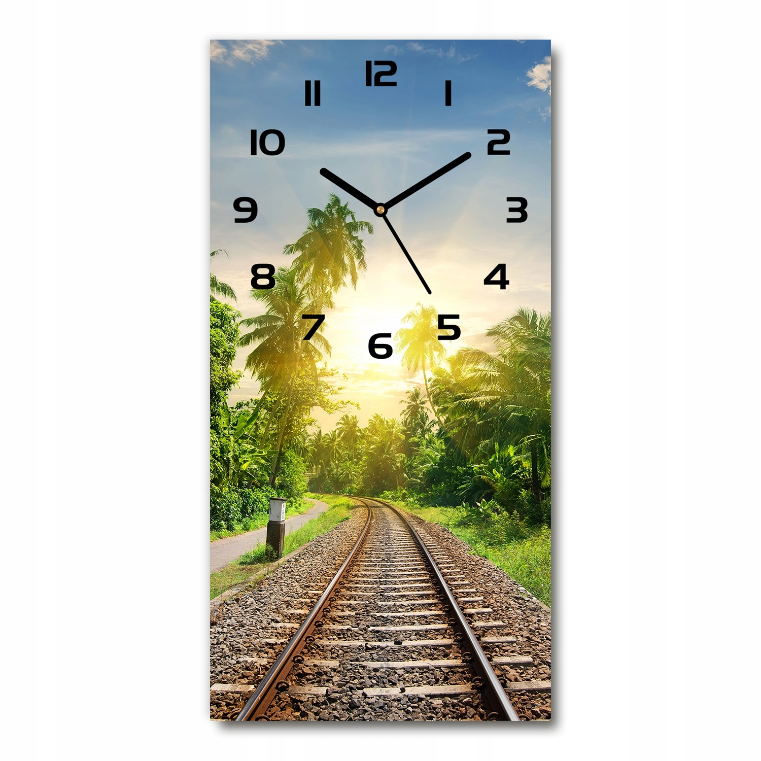 

Zegar szklany ścienny Tory kolejowe 30x60 pionowy
