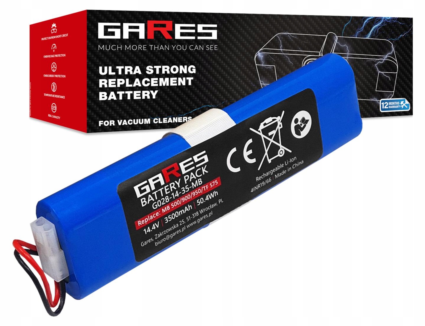 Baterie Akumulátor pro Moneual Mbot 500 14,4V 3,5Ah