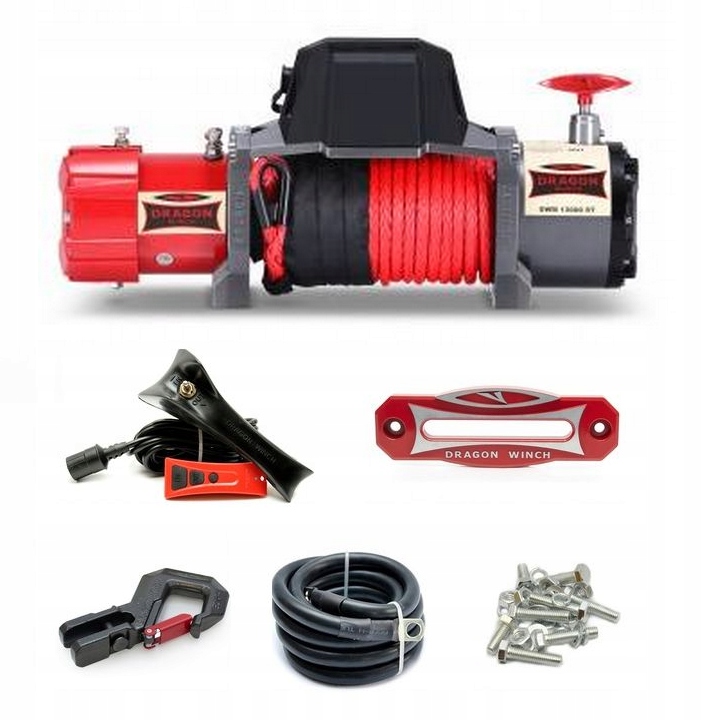 Dragon Winch Navijak Maverick Dwm 13000 St S 12V 20 m Red-line Syntetický