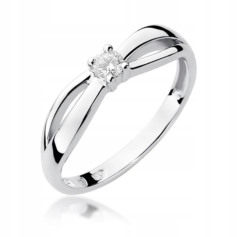 Prstýnek z bílého zlata 585 s diamantem pro ženy jako dárek