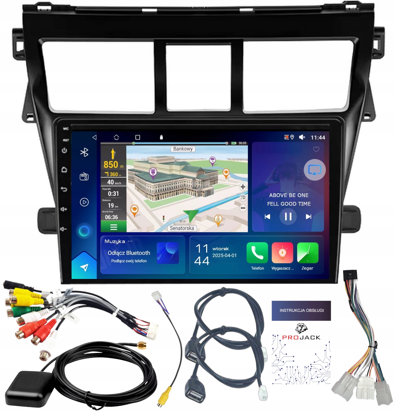 Autorádio Gps Android Navigácia Bt Toyota Yaris 2005-2012 2GB 64GB
