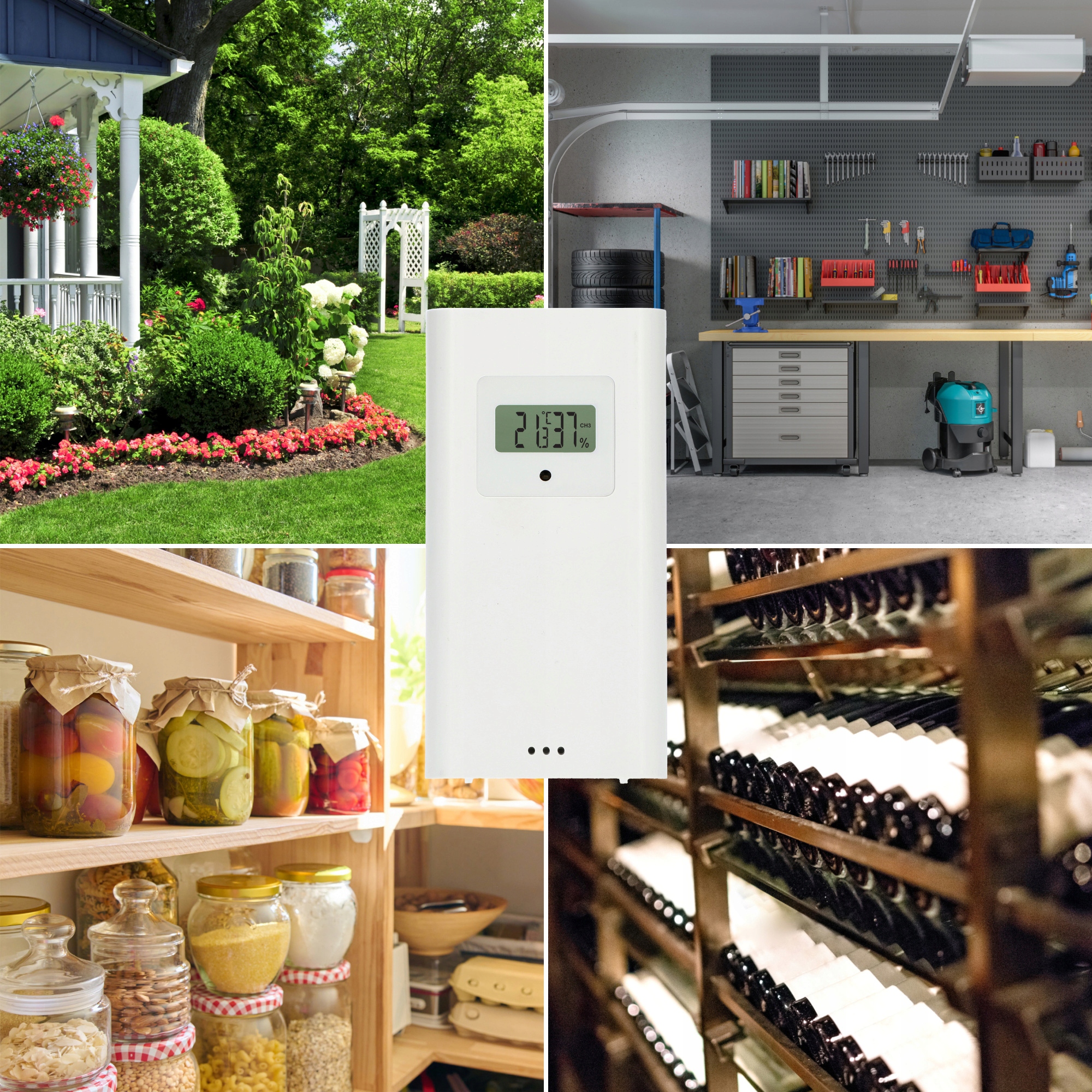 STACJA POGODY ELEKTRONICZNA POGODYNKA LCD RCC DCF TERMOMETR HIGROMETR Materiał tworzywo sztuczne