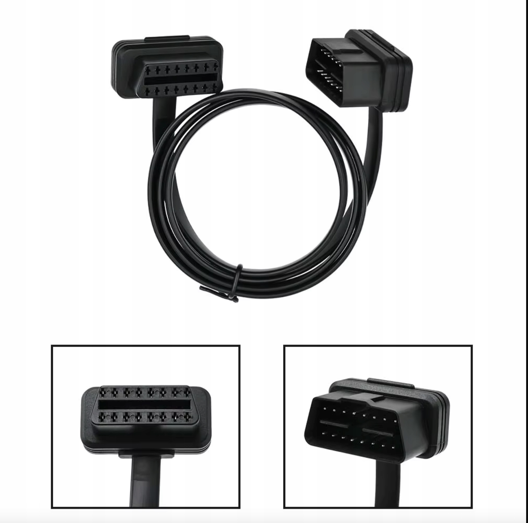 Przedłużacz Kabel OBD2 16-PIN płaski 100cm Adapter do Vgate iCar Elm 327