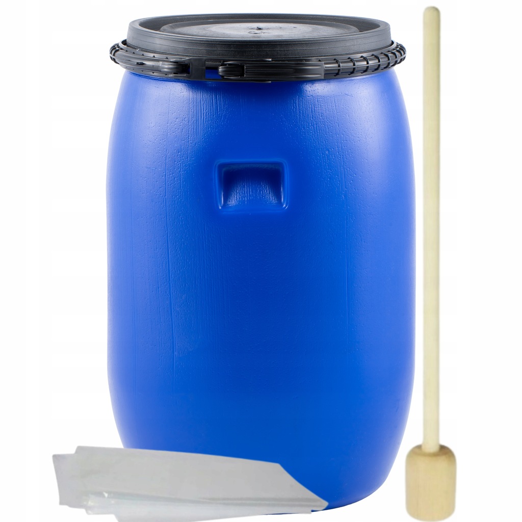 BECZKA 60L PLASTIKOWA DO KISZENIA KAPUSTY +TŁUCZEK+WOREK ZESTAW DO KISZENIA