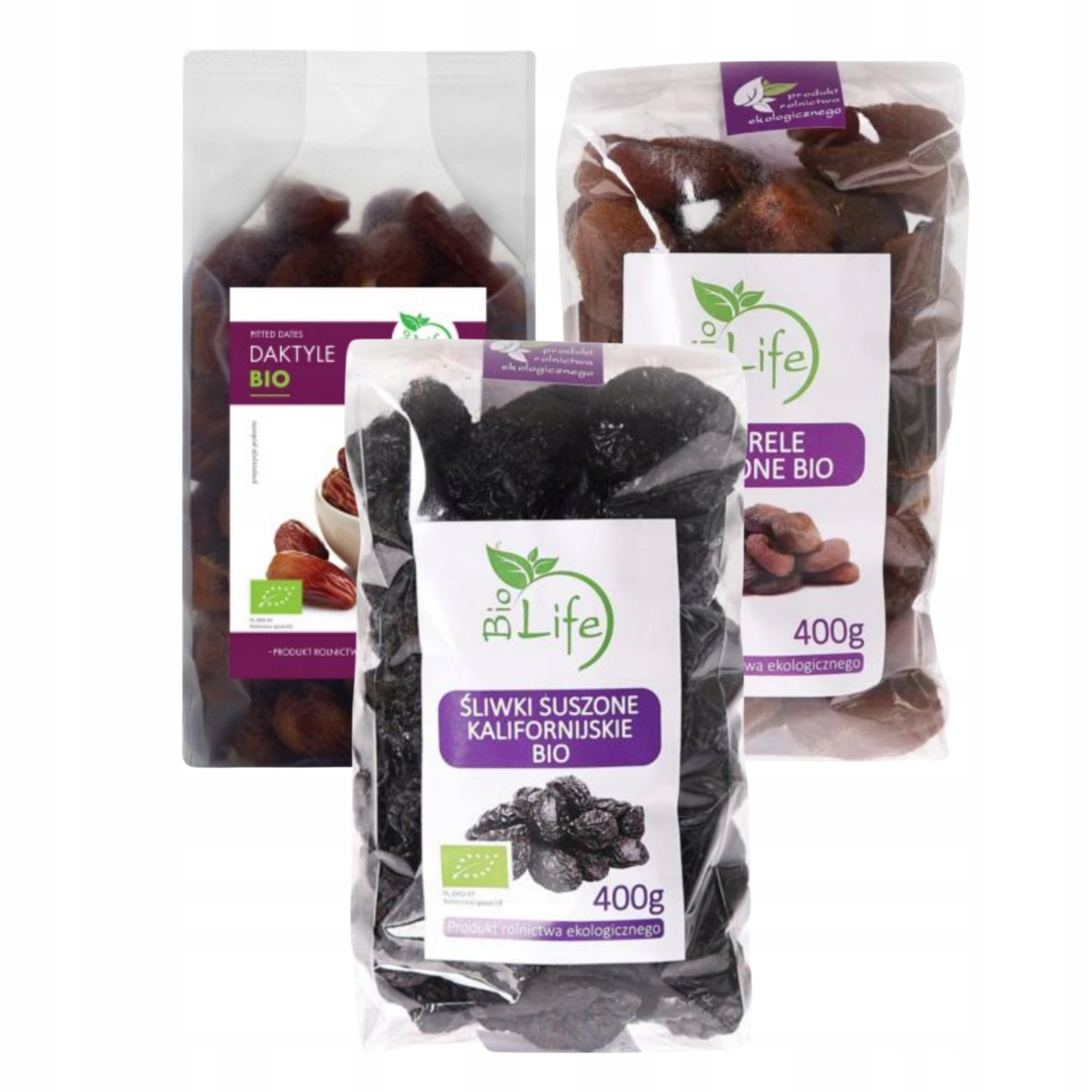 Biolife Zestaw Suszone Owoce Morele Śliwki Daktyle Zdrowa Przekąska