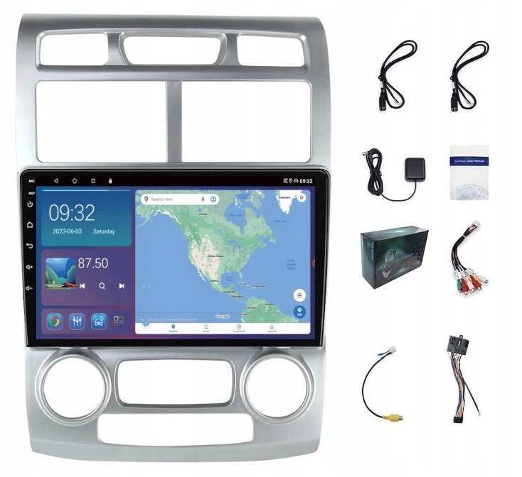 Navigační Rádio Gps Android Kia Sportage 2004-2007 Usb Wifi Carplay Bt 64GB