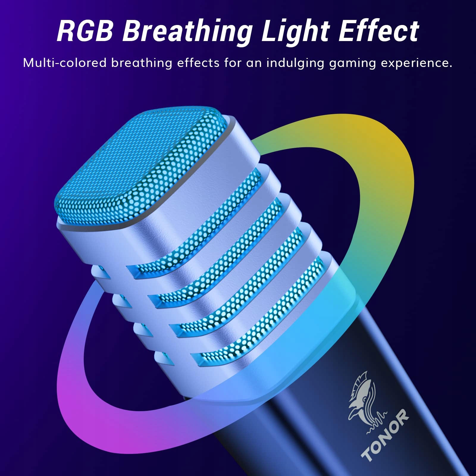 TONOR Gaming USB Mikrofon RGB do Streamingu Podcastów i Gier na PC PS4 PS5 — miniatura 3