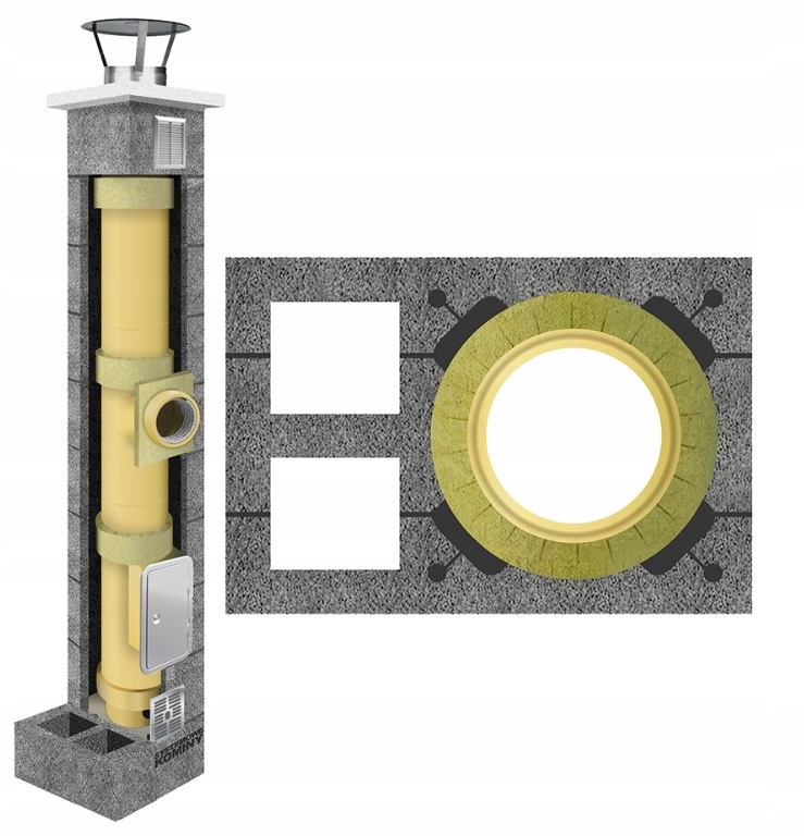 Keramický komínový systém KW2 fi 180 8 m, kompletní sada 36 x 54 cm