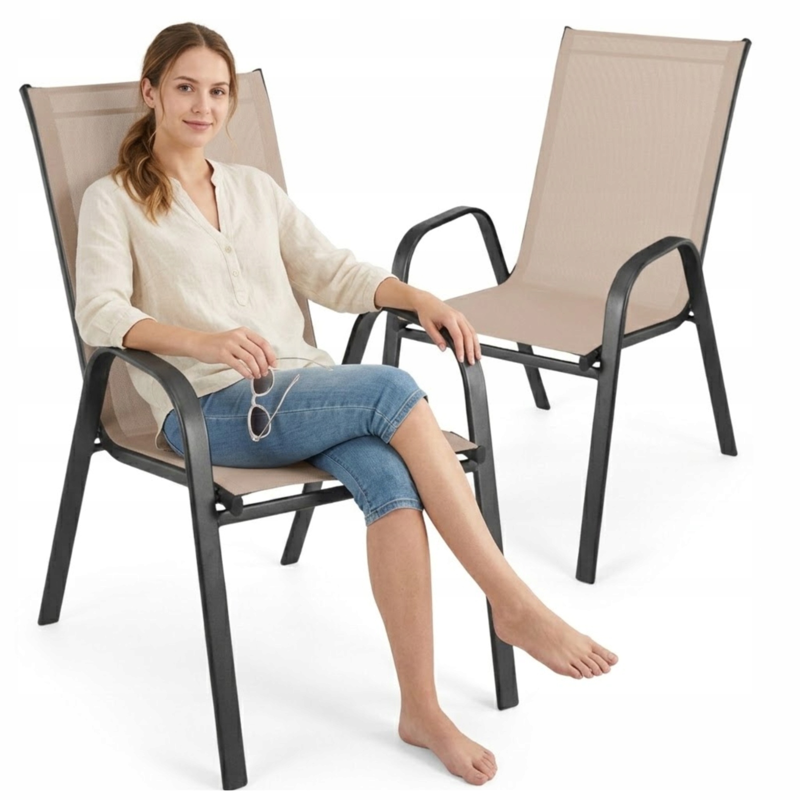 2ks Zahradní židle kovové terasové balkonové křeslo moderní pohodlné