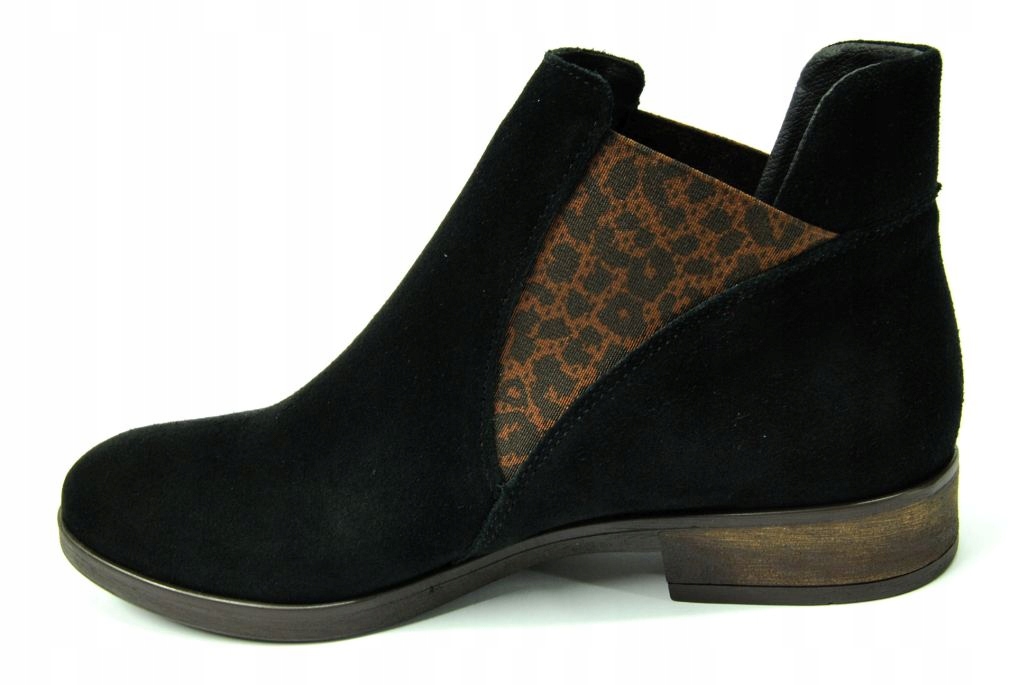 GAMIS 4036 botki czarne PŁASKIE jesienne SKÓRA 36 Płeć kobieta