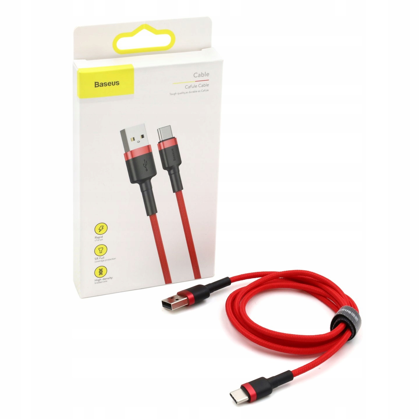 

Kabel Baseus Usb do Usb-c Cafule 3A 1m Czerwony