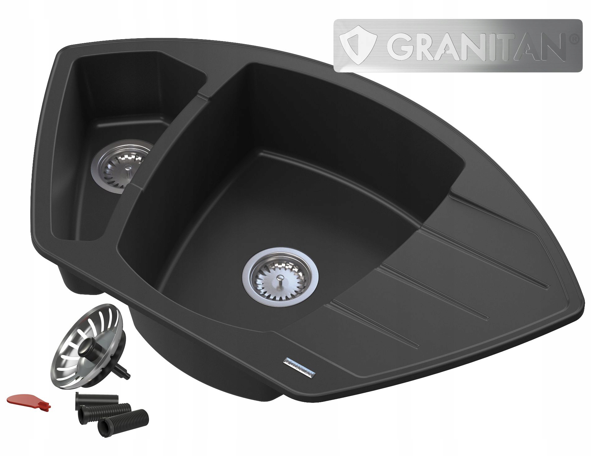 Rohový Granitový Drez, Sifón, Impregnácia