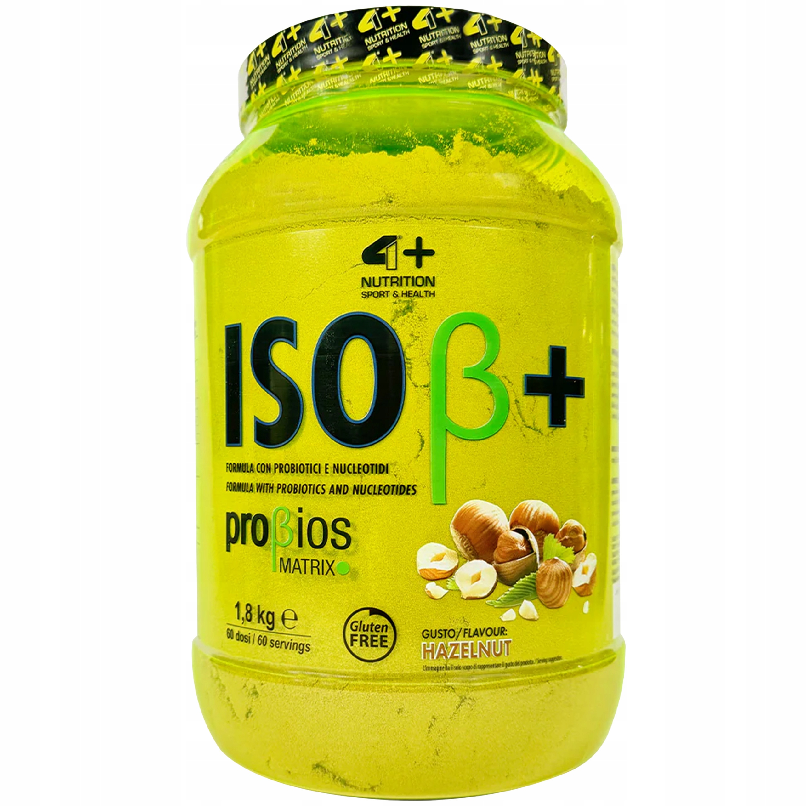 Proteinový Izolát 4+ Nutrition Iso+ 1800 g Wpi Probiotikum Lískový Ořech