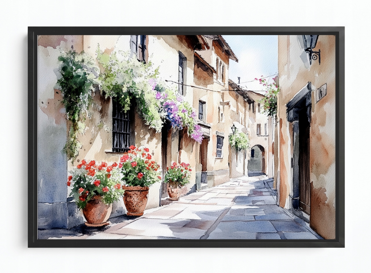 Obraz Rám Americký Box Městečko Itálie Ulice Ulička 60x40