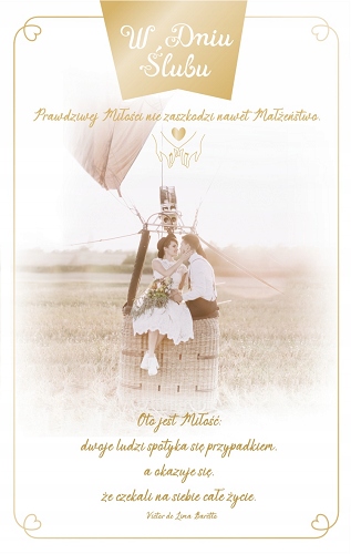 Kartka dla Młodej Pary z pięknymi życzeniami Prezent na wesele ślub SAB36