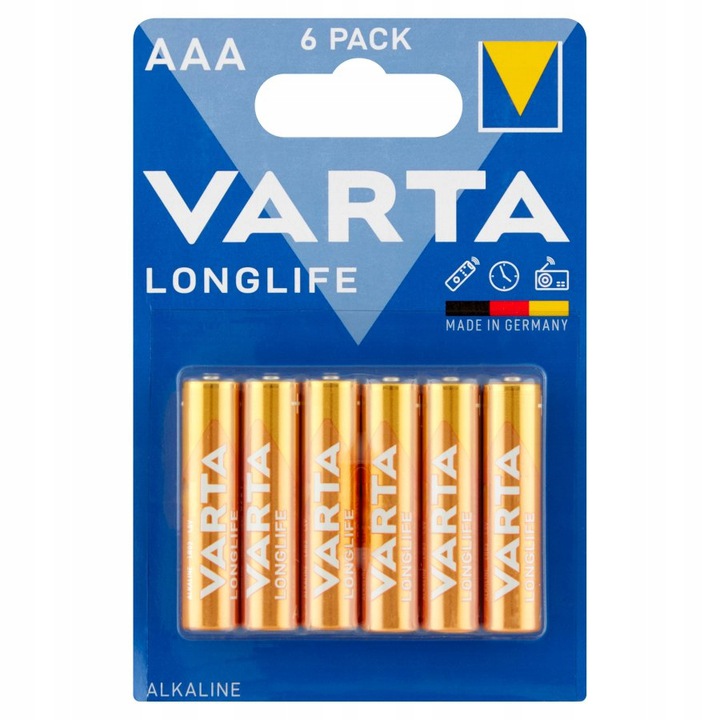 MOCNA BATERIA LR03 AAA VARTA LONGLIFE 6 szt EAN (GTIN) 4008496525119