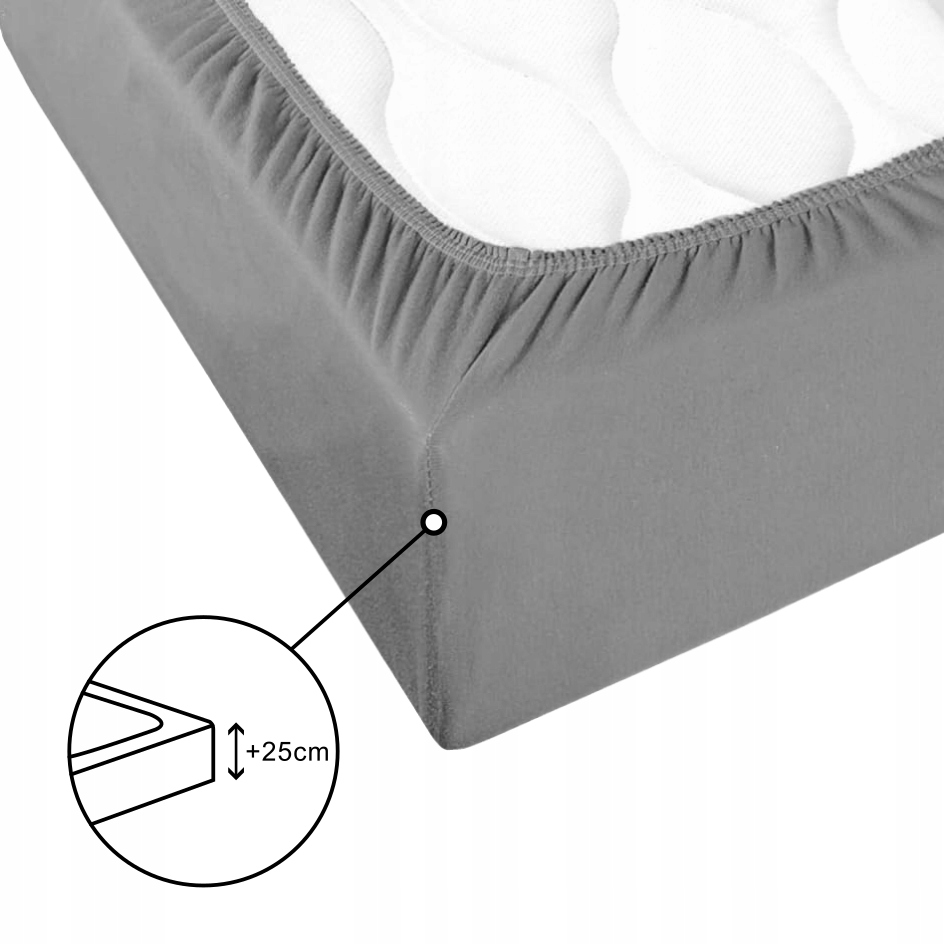 GRUBE Prześcieradło JERSEY z Gumką 180x200 PREMIUM Duży Zakład +25cm KOLORY Stan opakowania oryginalne