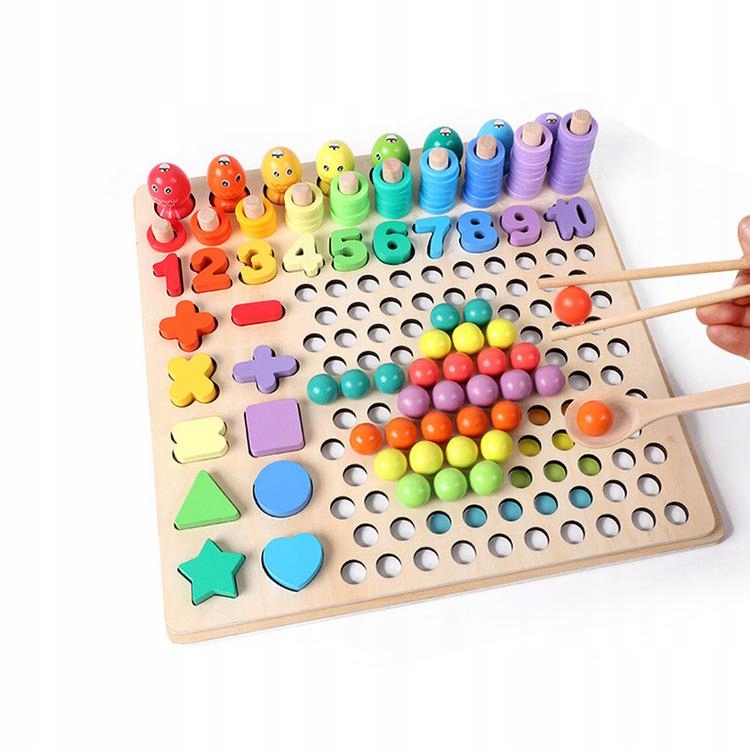 

Montessori Drewniana Gra Puzzle Rybki Kulki Iw 142