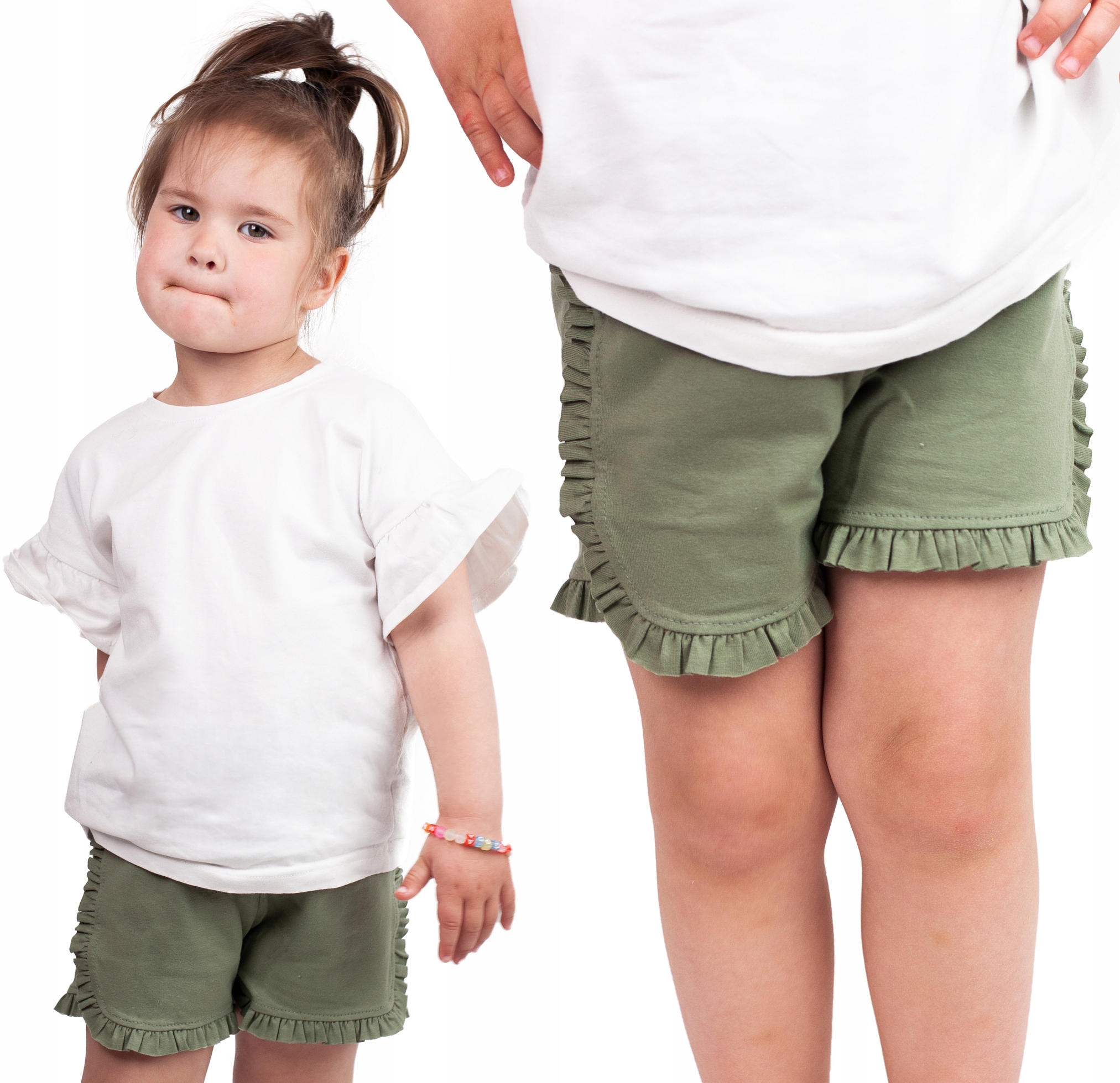 

Krótkie spodenki Candy - rozm. 86 Oliwkowe