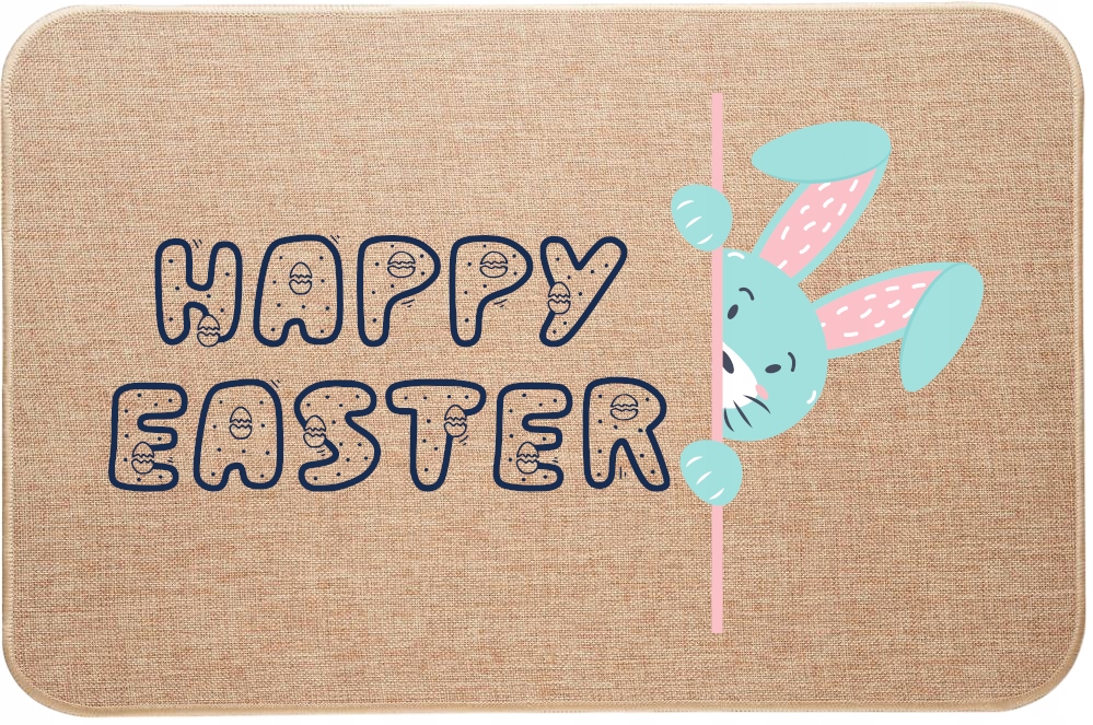 Veľkonočná Rohožka z ľanu Veľkonočný zajačik Happy Easter
