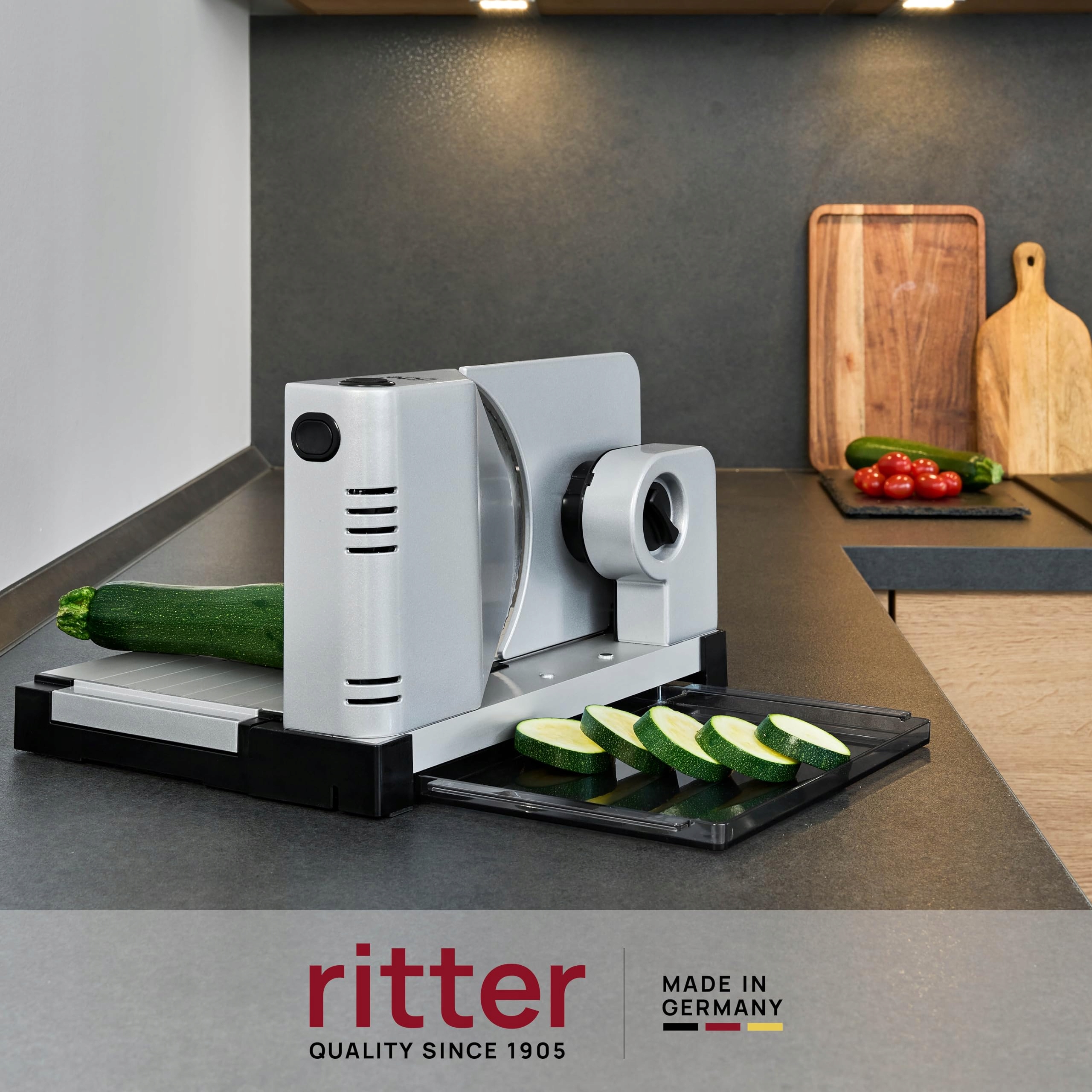 RITTER Krajalnica Elektryczna Icaro 7 Z ECO Silnikiem Niemiecka Srebrna — miniatura 2