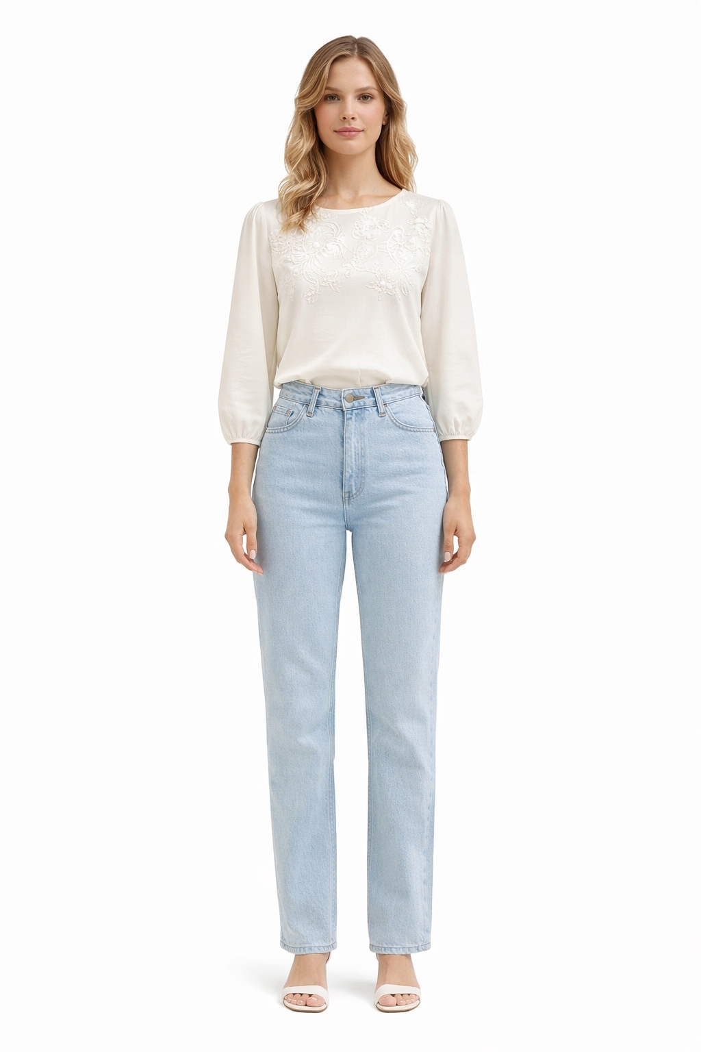 Dámské Džíny Úzké Nohavice S Oděrem, Vysoký Pas, Xs 1I3A