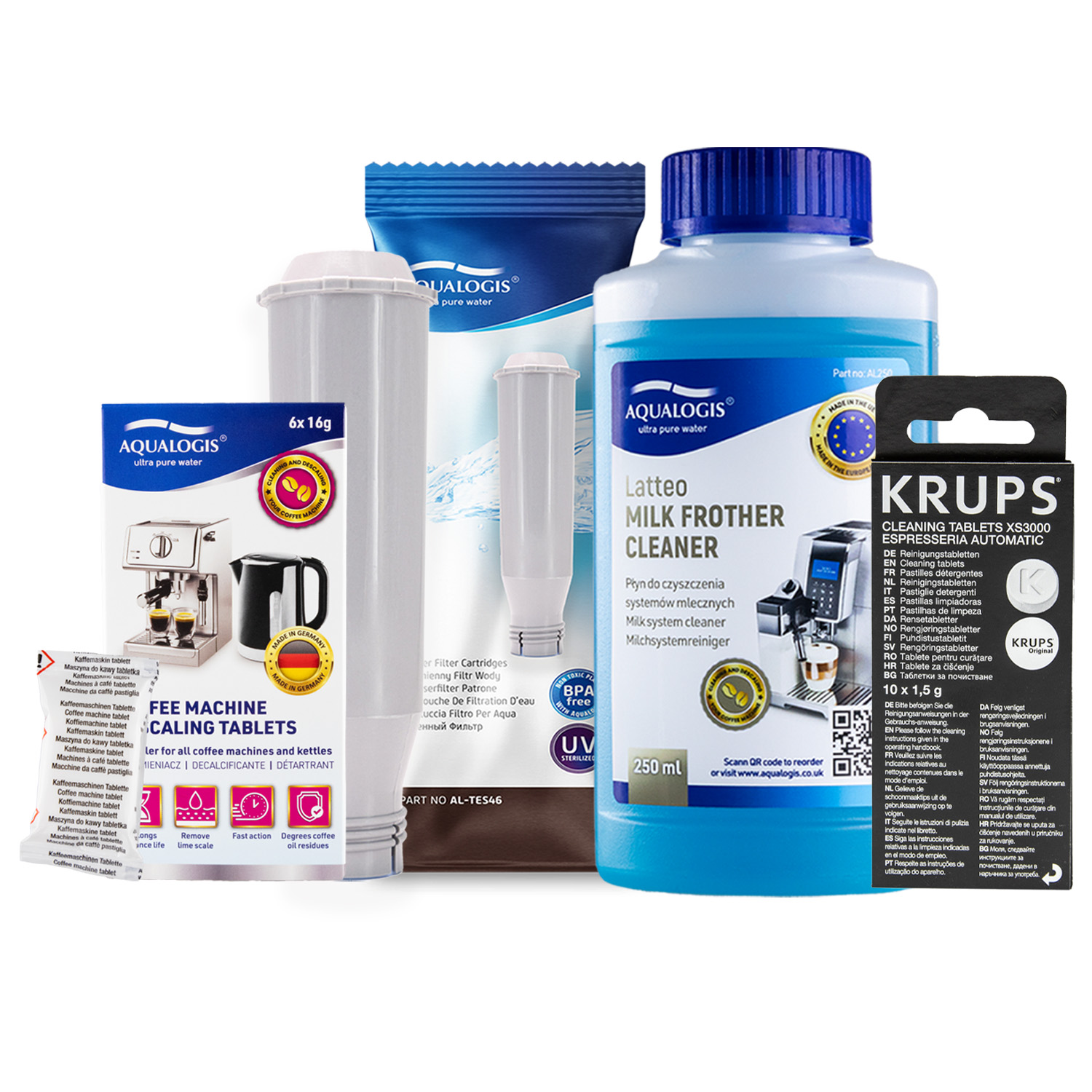 Filtr AL-TES46 pro kávovar Krups Latteo 0,25 l tablety Decalc XS3000