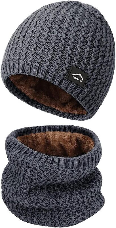 CZAPKA ZIMOWA + KOMIN CIEPŁY KOMPLET ZIMOWY MĘSKI NA ZIMĘ Marka bez marki