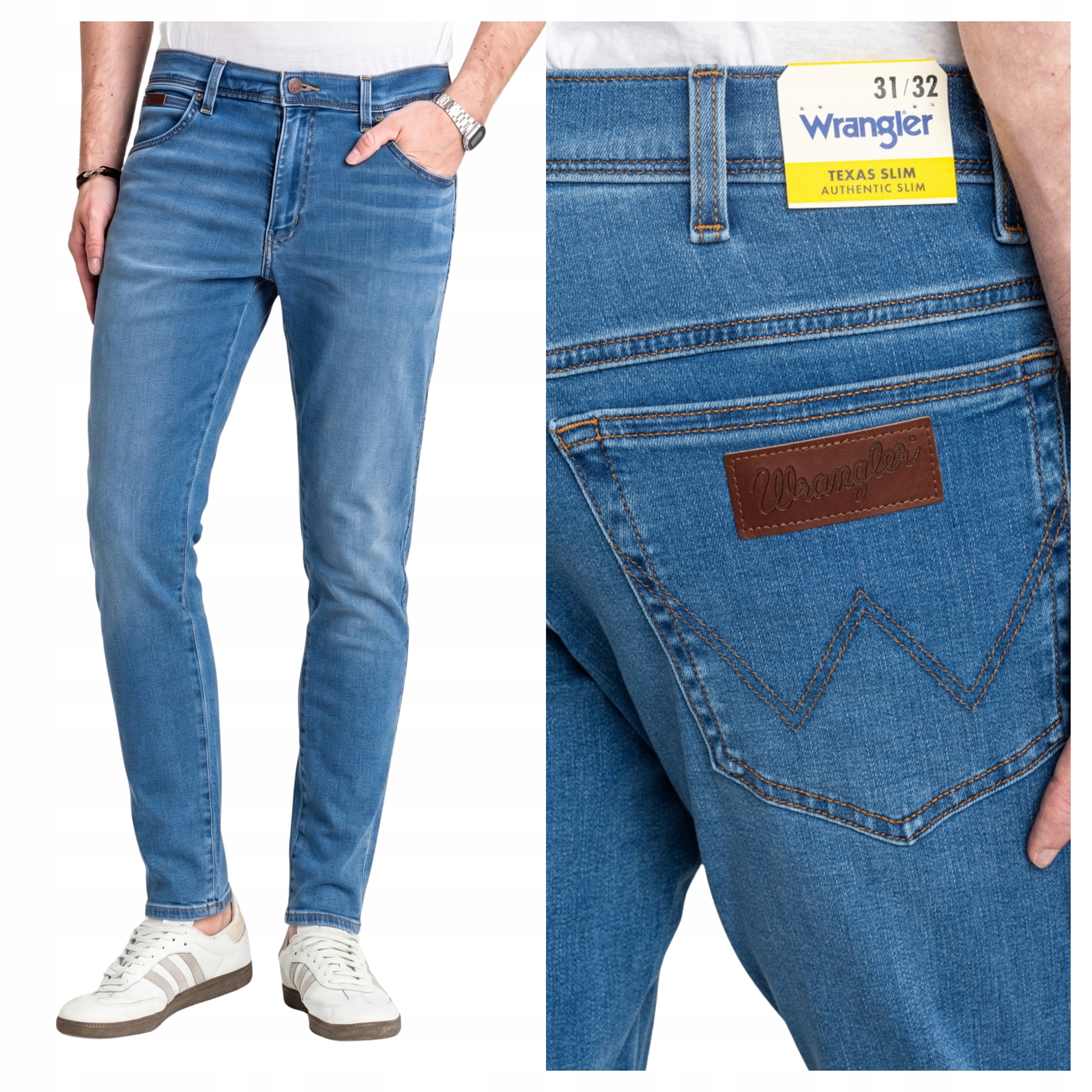 Pánské džínové kalhoty Wrangler Texas Slim modré W40 L32