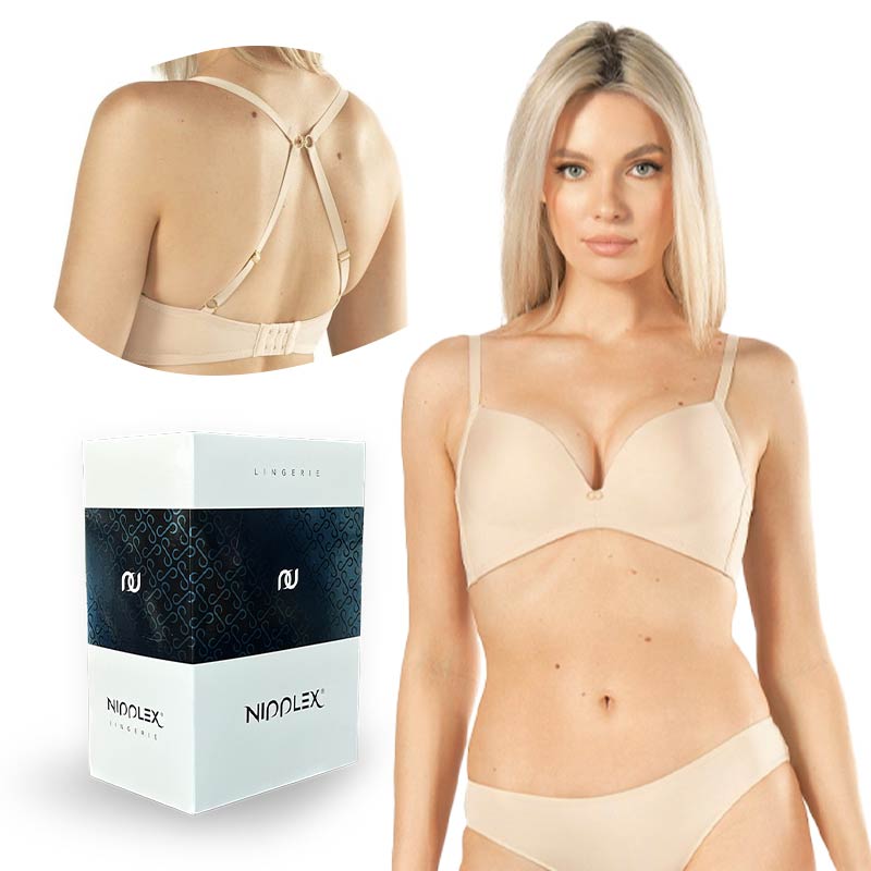 Podprsenka Push Up bez kostic Nipplex Amelia Béžová 85C