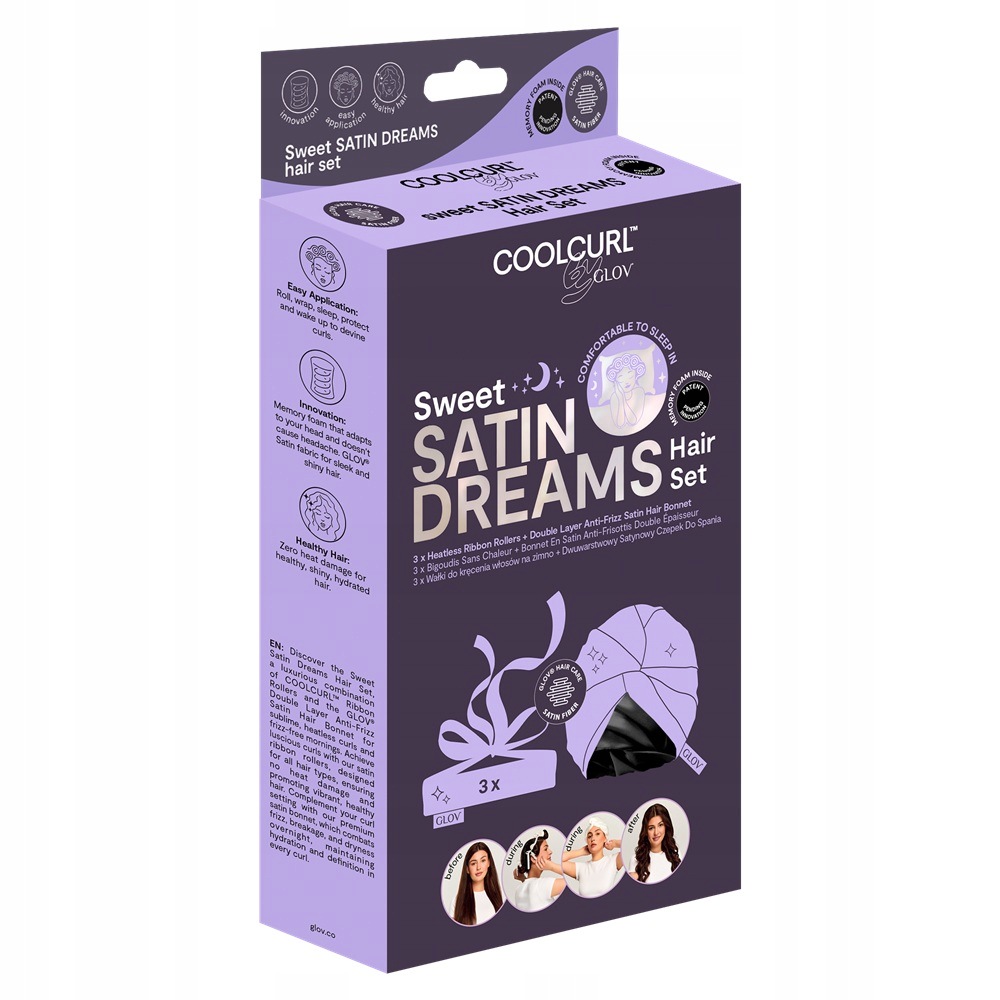 Glov Sweet Satin Dreams zestaw wałki do kręcenia włosów na zimno 3szt