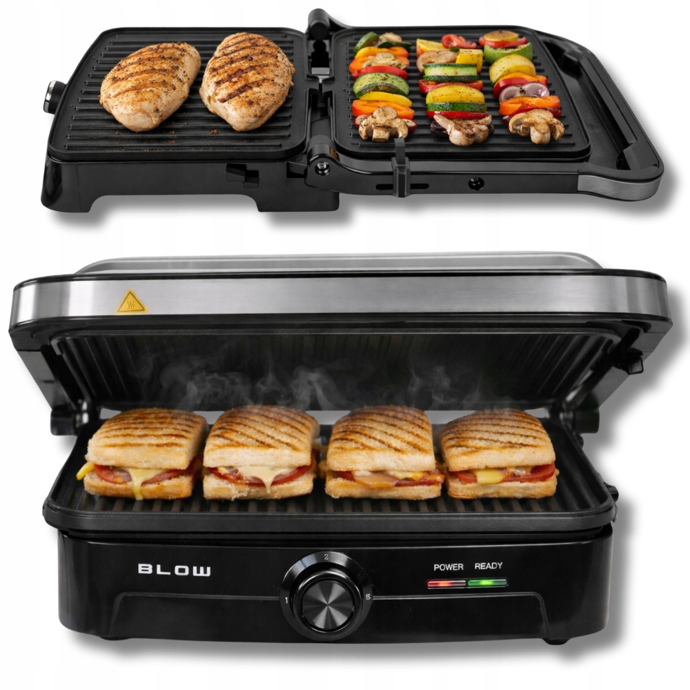 Elektrický Grilovací toustovač na sendviče panini Rozkládací 180° 2500W