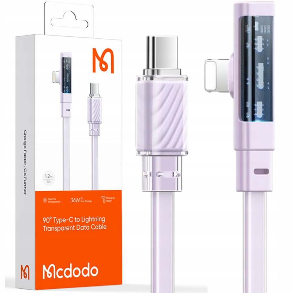 Mcdodo Kabel Usb-c do Lightning 36W, Fioletowy, 2m, Nowy,