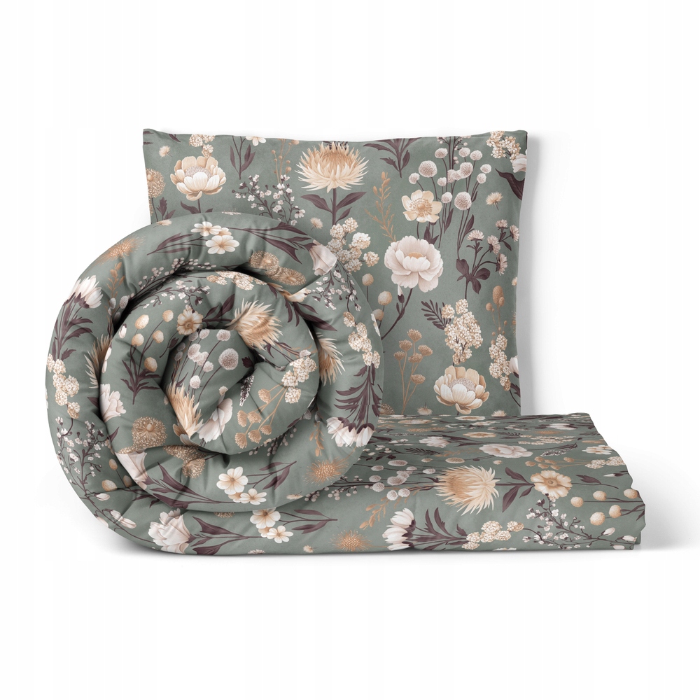 Povlečení 140x200 cm, 70x80 cm, 140 g/m2, bavlna 100% Květinová zahrada na Zeleni