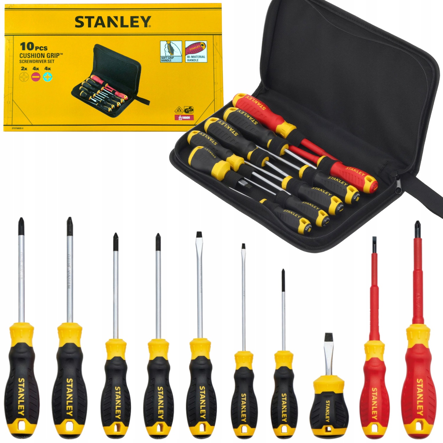 Stanley Zestaw śrubokrętów wkrętaków 10szt. w pokrowcu STHT60035-9