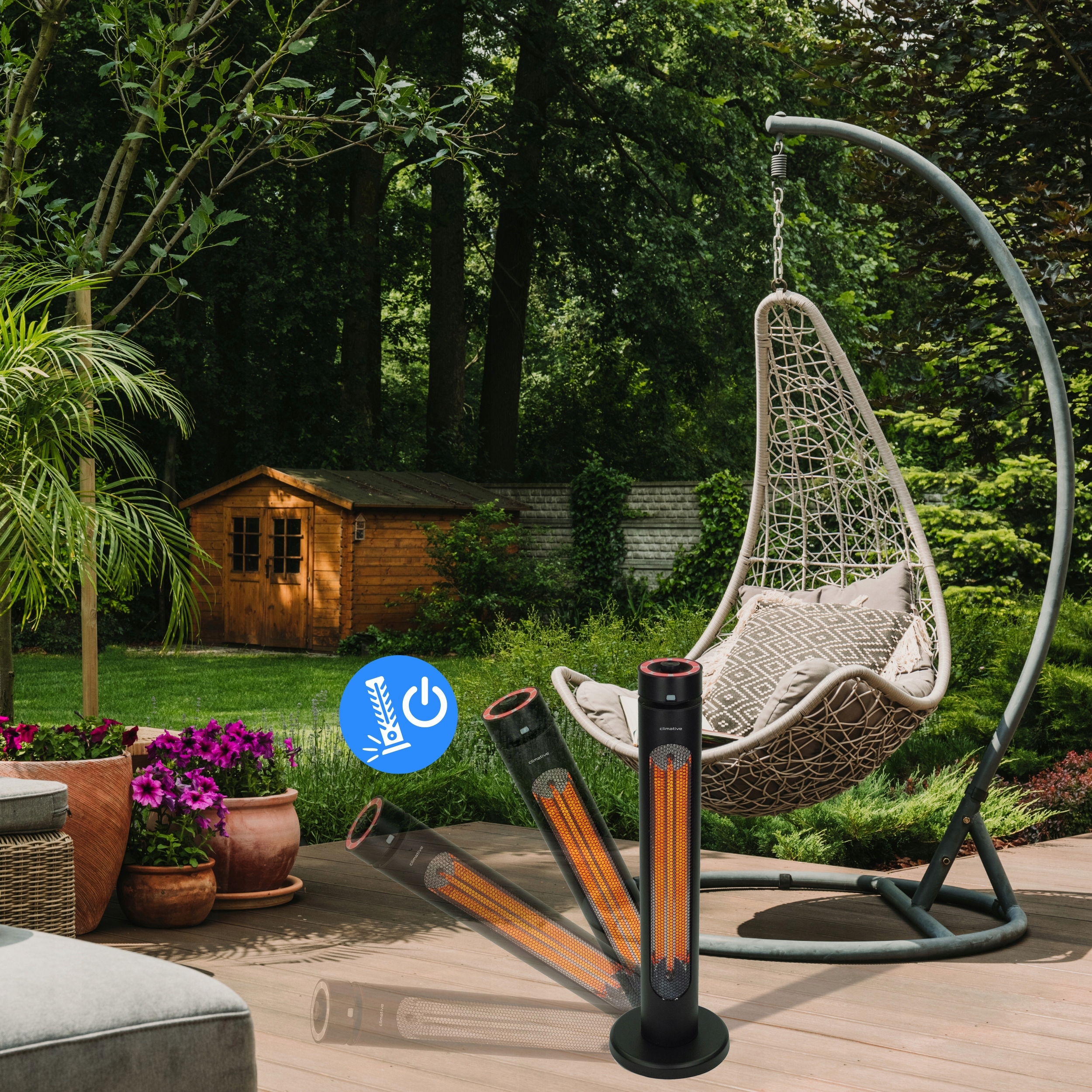 Promiennik podczerwieni ciepła 8 poziomów pilot 2kW timer AURA IR tarasowy Waga produktu z opakowaniem jednostkowym 6.5 kg