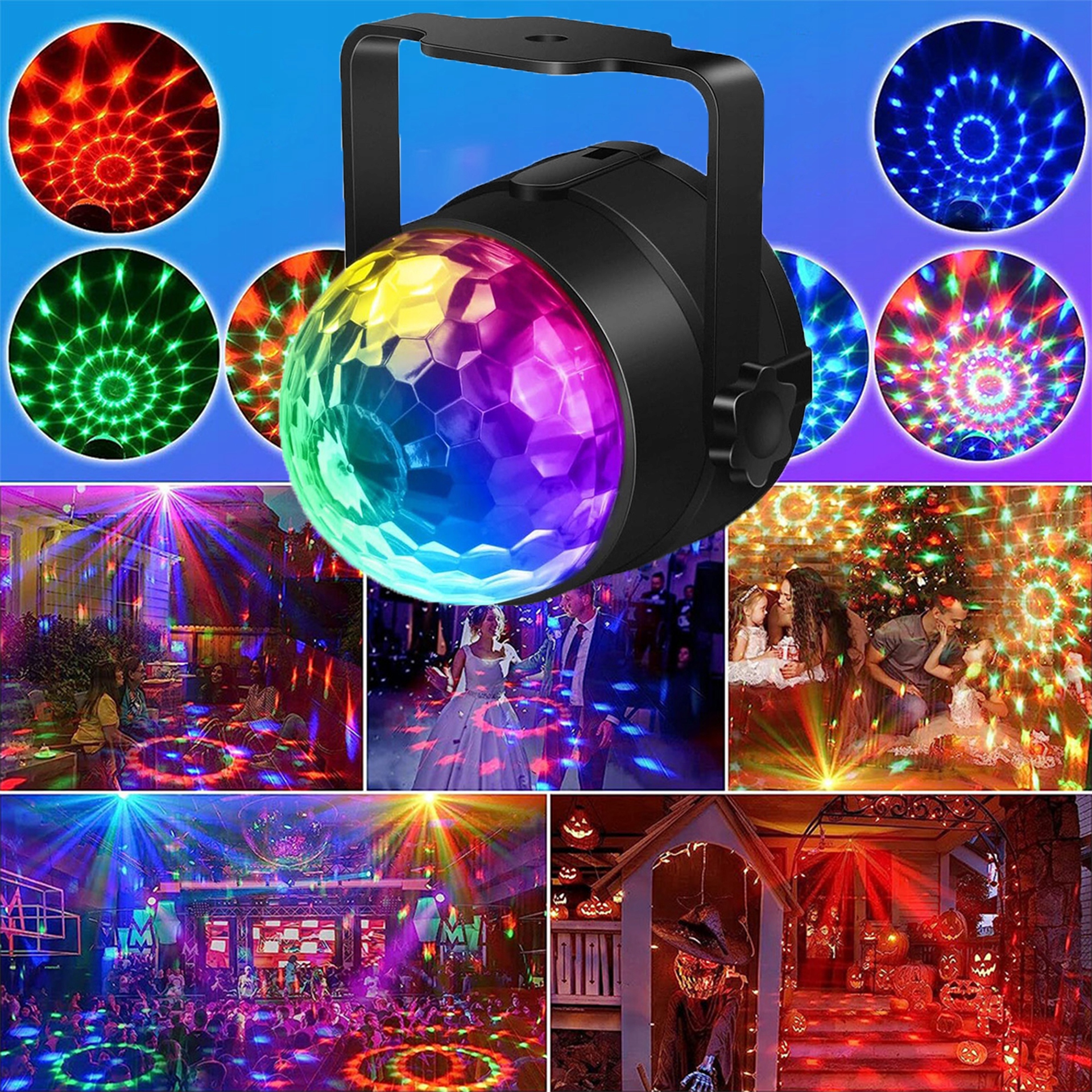 Światło imprezowe Rgb Głos i pilot zdalnego sterowania Przenośny dla DJ-a