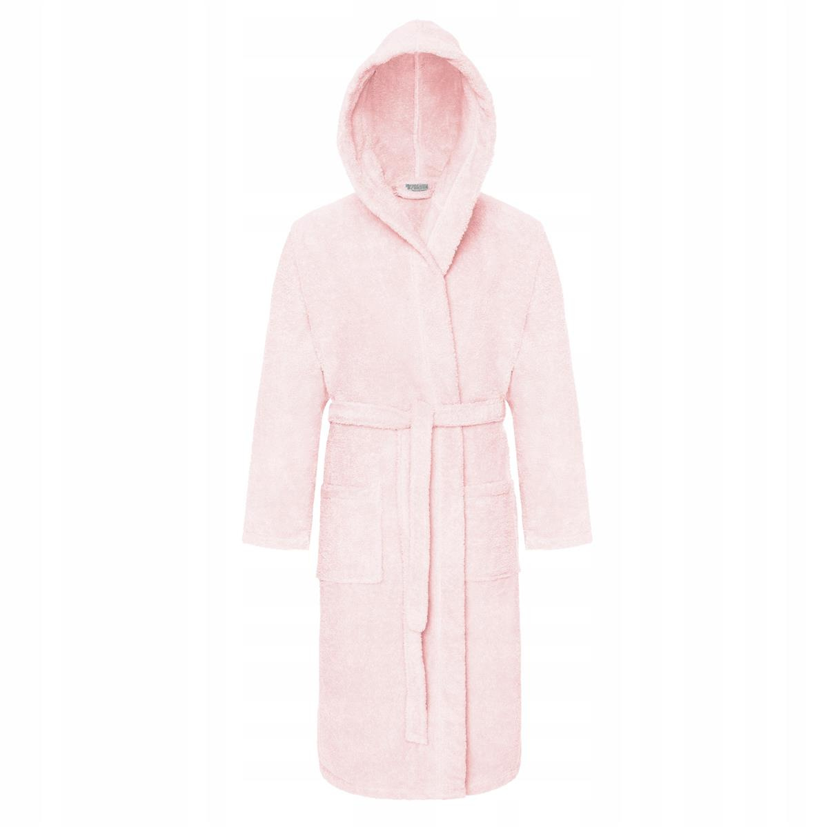Bavlněný hotelový župan s kapucí Unisex XXL, pudrový