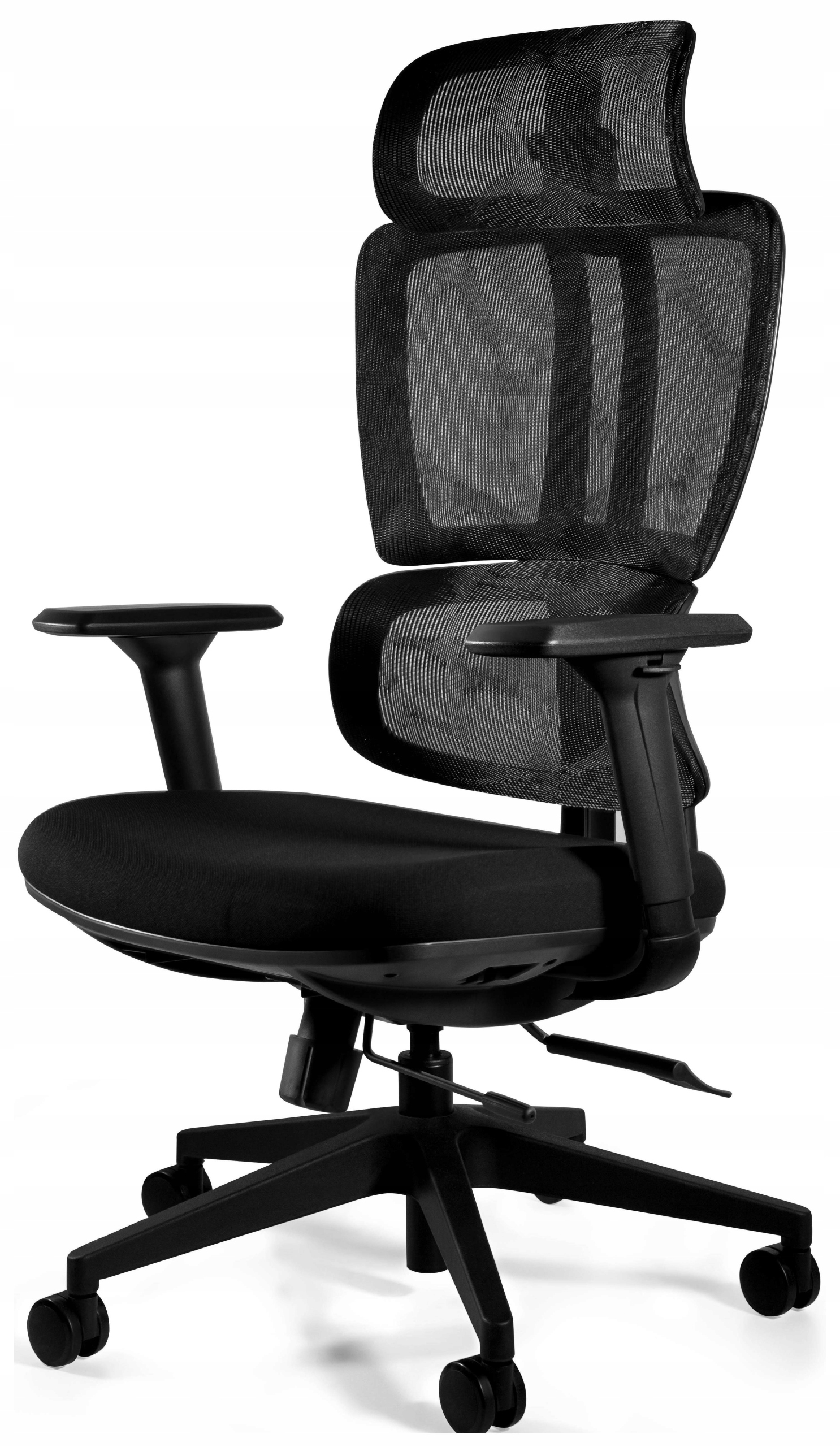 Krzesło Biurowe Base Czarne Siatka Obrotowe Tkanina Ergonomiczne Wysokie