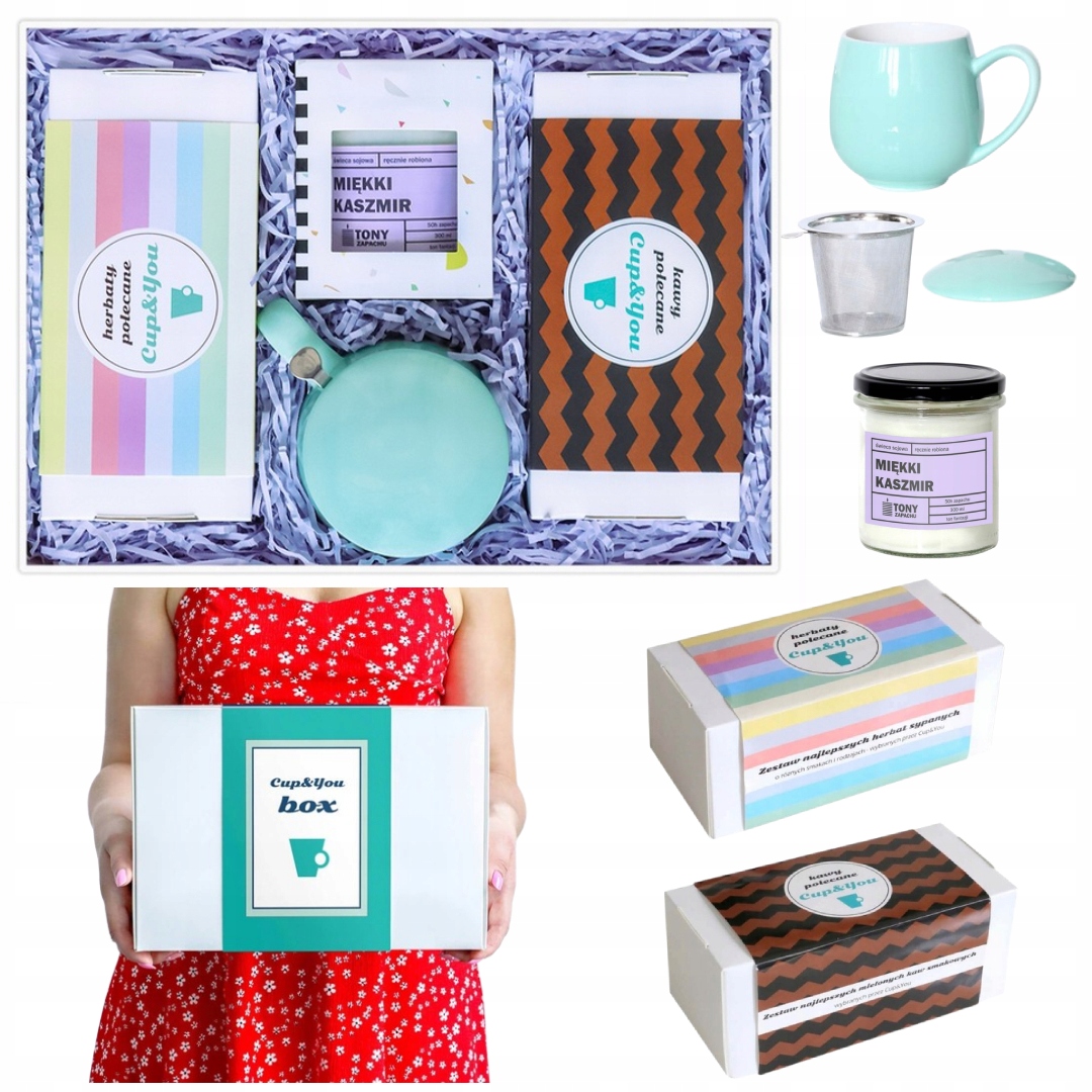 Levně Best Box – výborná káva a čaj – mátový hrnek s konvičkou a víčkem