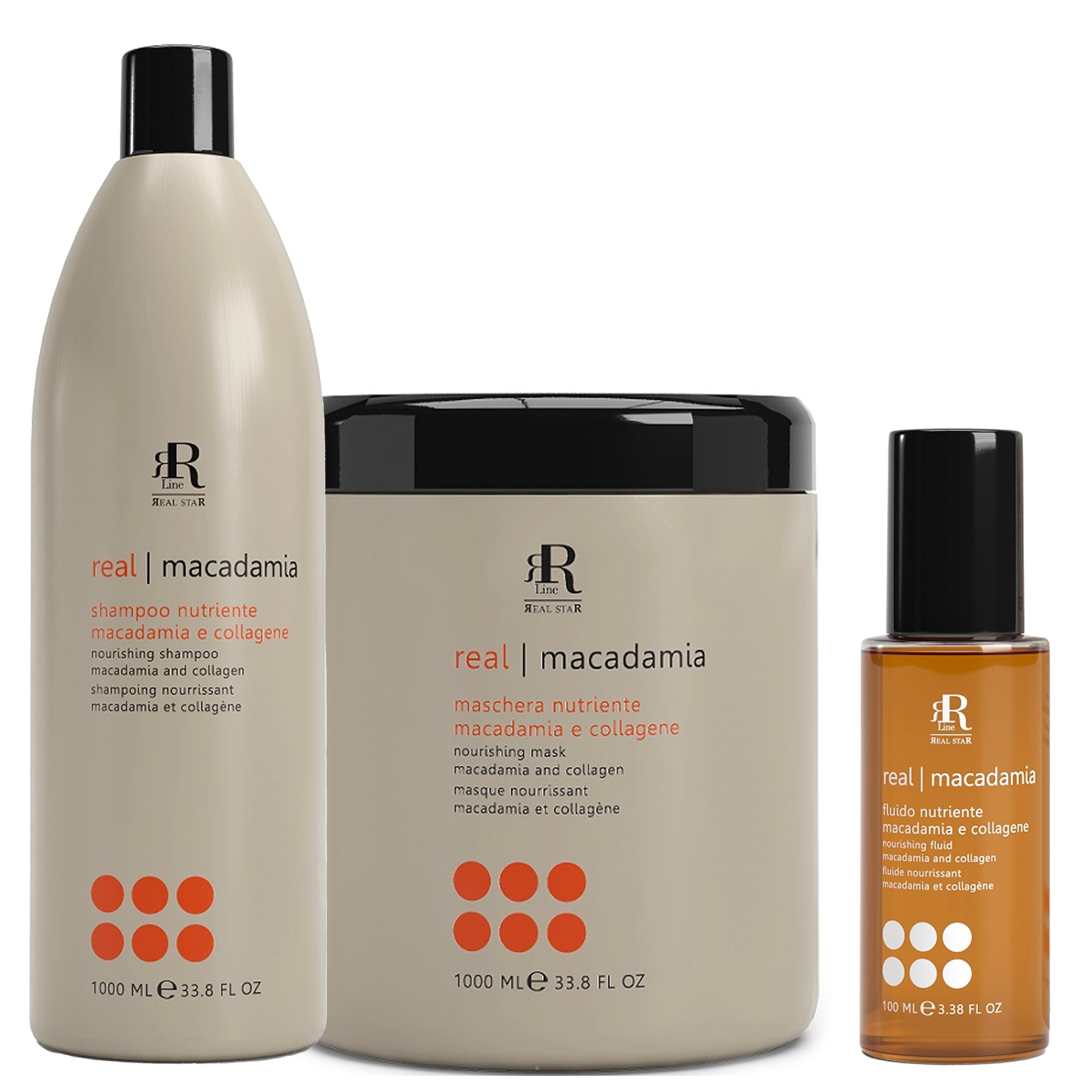 Rr Macadamia Maska+šampon+fluid hydratační 2x1000 ml