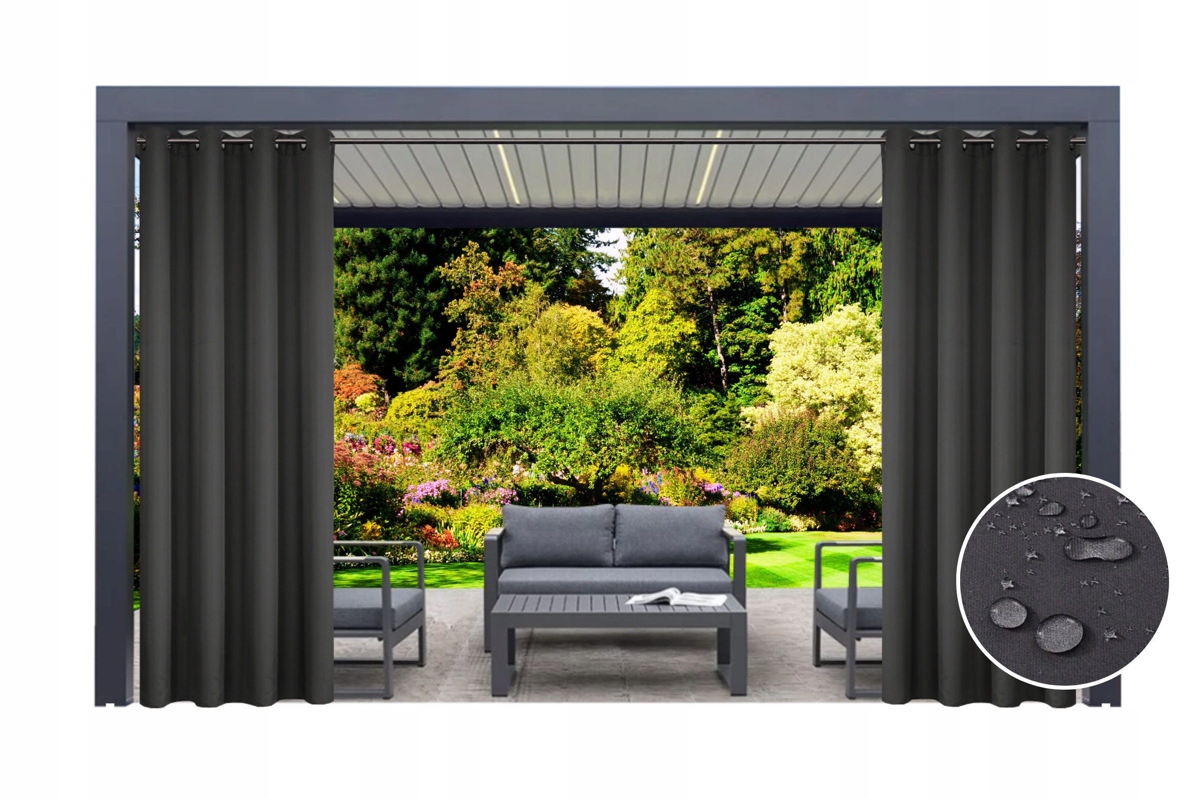 ZASŁONY OGRODOWE 155x220 DO ALTANY TARASU OGRODU