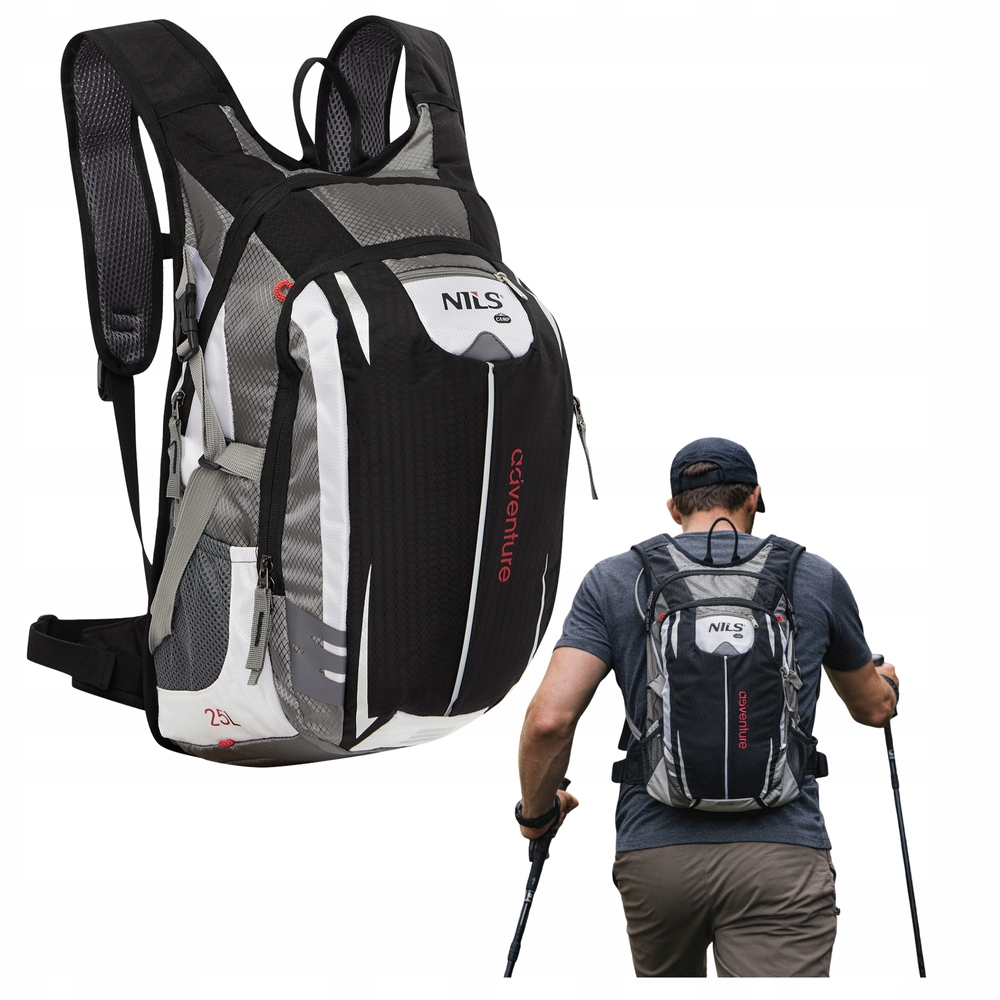 Duży Plecak Turystyczny Wojskowy Trekkingowy Górski Survivalowy Czarny 25 L