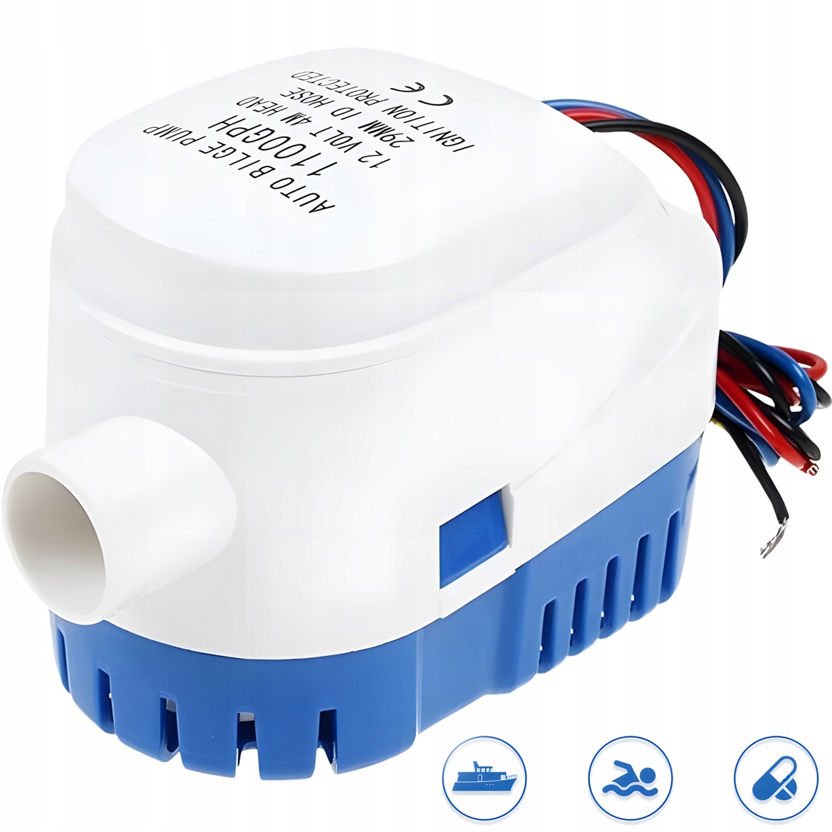 W pełni automatyczna pompa zęzowa 1100GPH 12V
