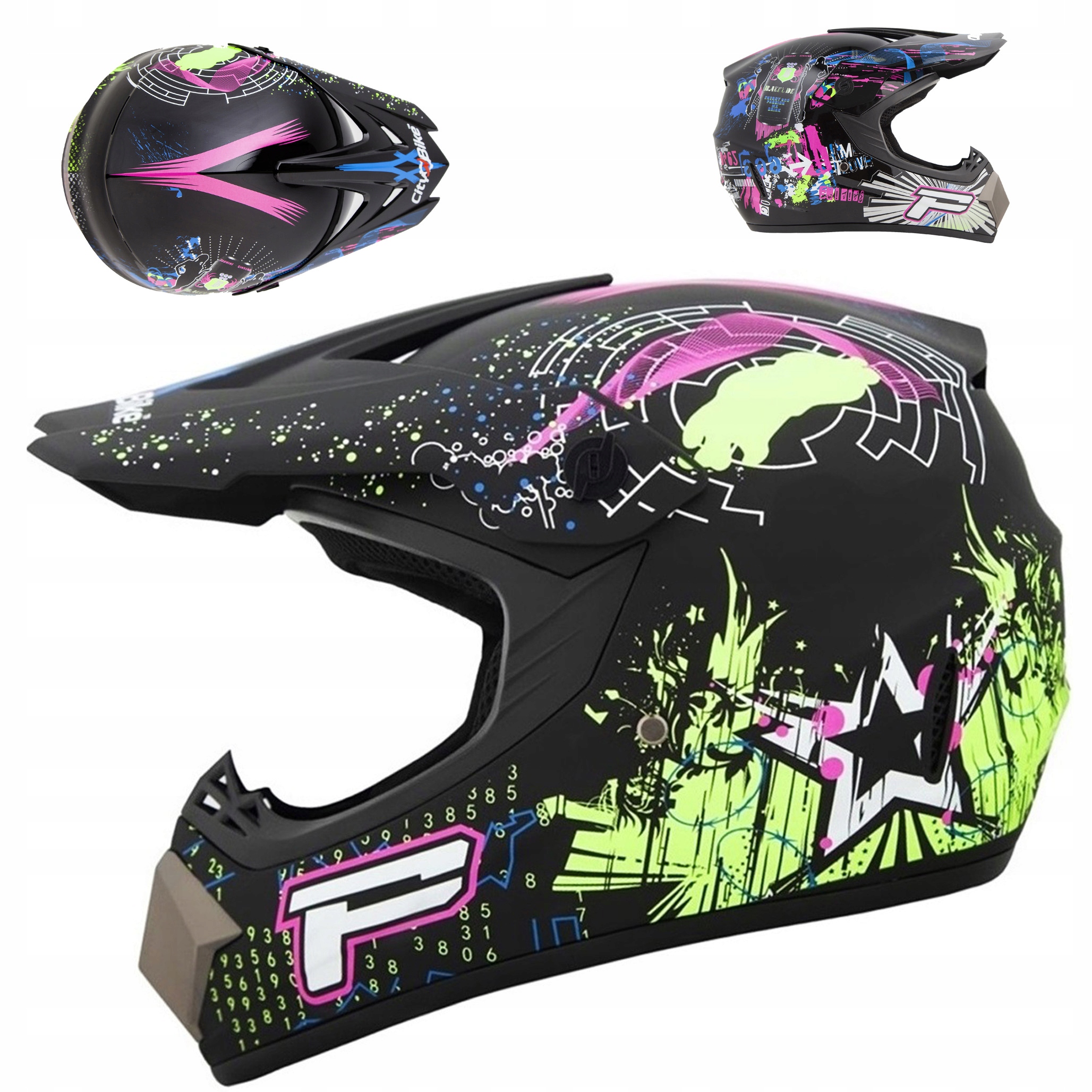 Kask Motocyklowy Cross Na Enduro Quad Pitbike Atv Rower Bmx Hulajnoga S