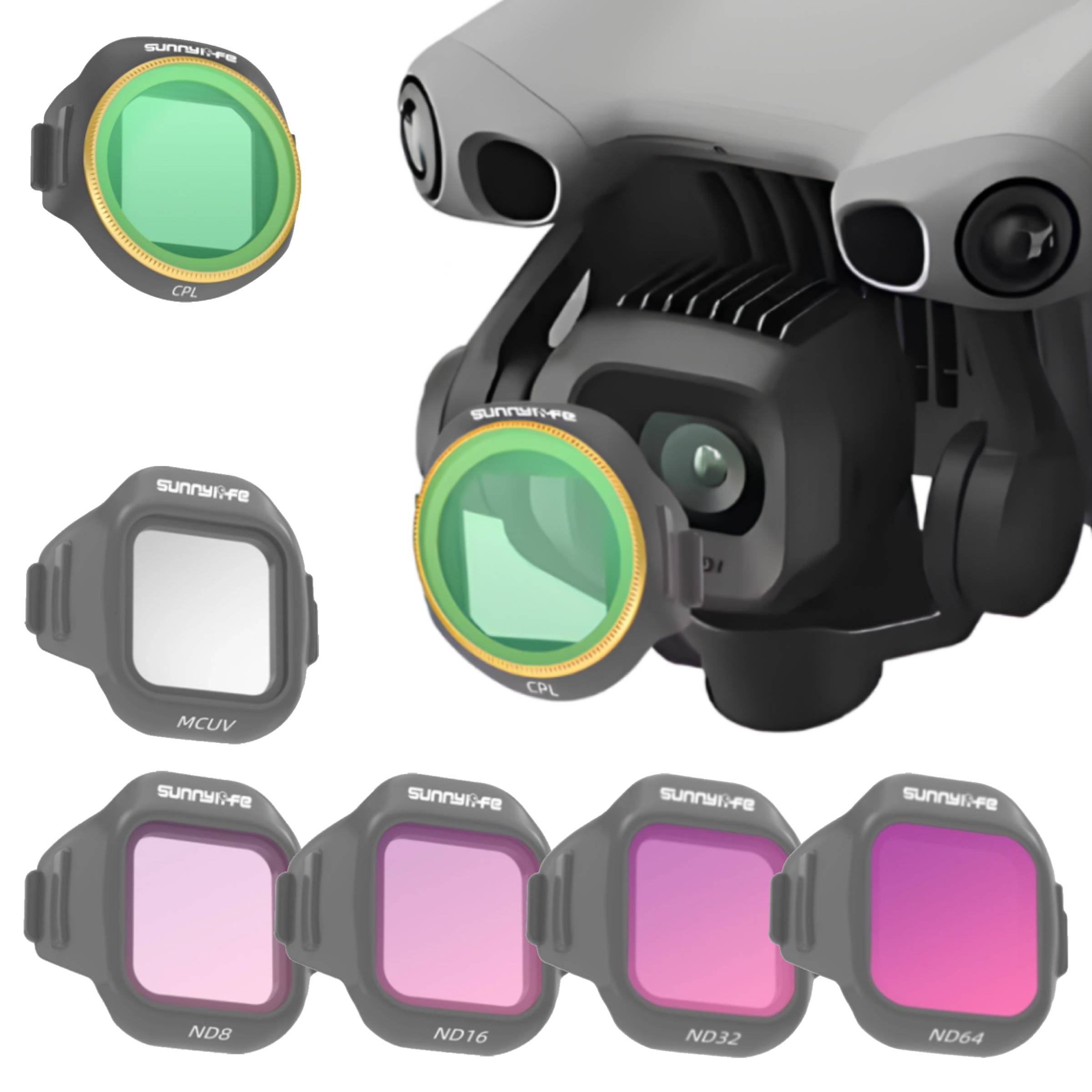 Sada 6 filtrů pro dron Dji Mini 5 Pro Cpl Mcuv ND8 ND16 ND32 ND64