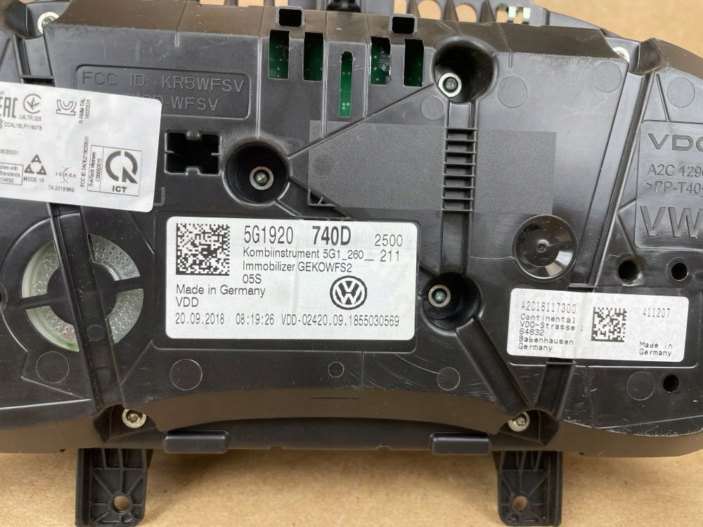 dials dials VW GOLF VII 7 5G0 TSI 24056KM 5G1920740D