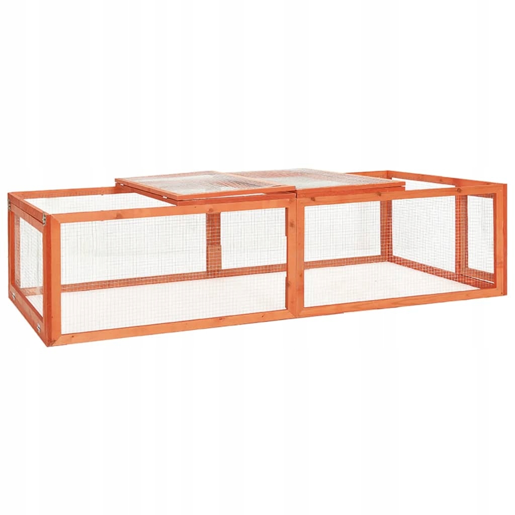 Fionshop 262667536 Králíkárna 183 x 90 x 46,5 cm masivní jedlové dřevo